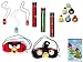 Angry Birds Deluxe 15 Pcs. Holiday Toy Gift Set Lot Includes : 6 Plush Set / Slap Bracelet / Dog Tags / Costume Sleep Mask & Figure Puzzle Erasers