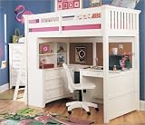 Lea Industries 343 Series LBS Getaway Loft Bed with Desk, Dresser and Hutch