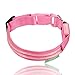 ILLUMISEEN LED Dog Collar USB Rechargeable - Bright & High Visibility Lighted Glow Collar for Pet Night Walking -Weatherproof, in 6 Colors & 6 Sizes (Pink Large)
