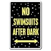 NO SWIMSUITS AFTER DARK ~Sign~ pool spa hot tub nudist