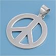 Sterling Silver Peace Sign Pendant - 30mm Height