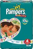 Pampers Baby-Dry Size 4 (15-44 lbs/7-18 kg) Nappies - 4 x Packs of 70 (280 Nappies)