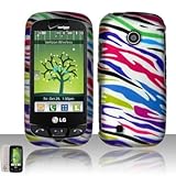 Blue Green Pink Purple Black Color Zebra Stripe Design Silver Rubberized Sn ....