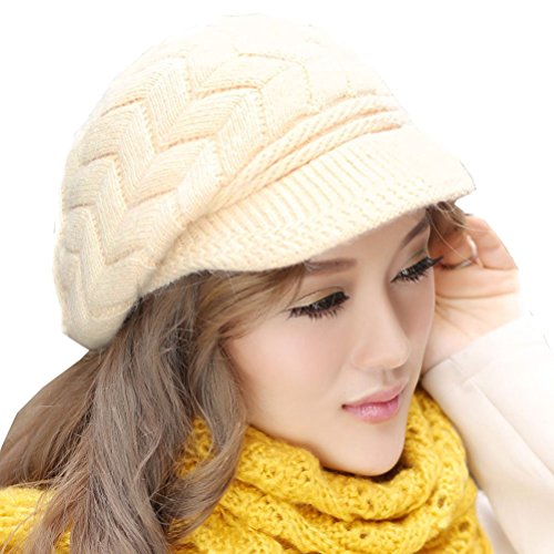 Aweids Lady's Fashion Warm Knit Beanie Hat Crochet Warm Brim Hats