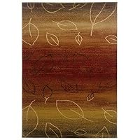 Adana Cherry/Light Brown Striped / Leaf Motifs Rug Rug Size: 7'9' x 9'9'