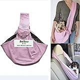 i'Pet&reg; Hands-free Reversible Small Dog Cat Sling Carrier Bag Travel Tote Soft Comfortable Puppy Kitty Rabbit Double-sided Pouch Shoulder Carry Tote Handbag (Pink)