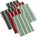 DII Holiday Heavyweight Essential Dishcloth, Green and Red Multi, Set of 6