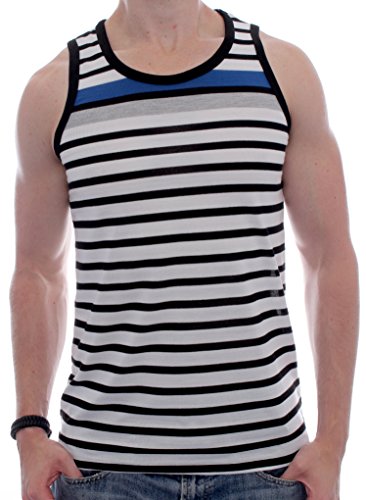 Enimay® Men's Striped Summer Hulk Beach Tank Top Slim Fit Gym Muscle Shirt
