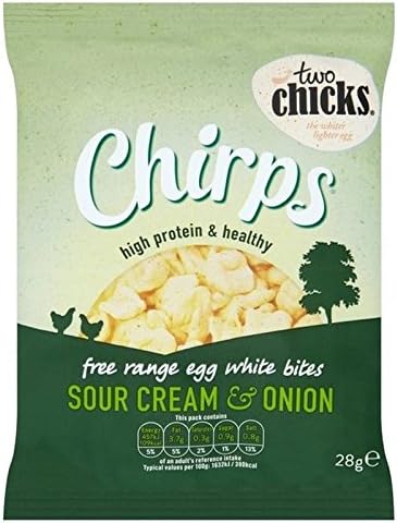 Two Chicks Chirps - Sour Cream & Onion High Protein Egg White Bites 28g - Pack of 6
