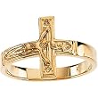 14K Yellow Gold Crucifix Woman's Ring