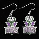 NBA Milwaukee Bucks Team Logo Dangle Earrings