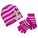 Search : Girls' Hannah Montana Striped Hat/Gloves Set - Pink (7-14)