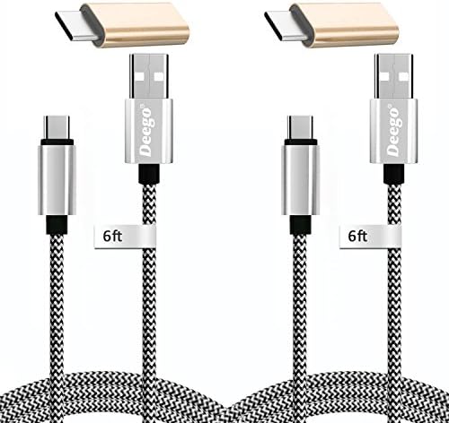 [2 pack] USB Type C Cable Nylon Braided[Certified] with Micro USB to type C Adapter [2 pack] for Nexus 6P/5X, Speed+ Quick Fast Long Braided Nylon USB Charging Cord for USB Type C Phones&amp;Tablets