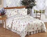 Summerville Country Cottage Floral 3pc Quilt and Shams Bedding Set - Available in King and Queen