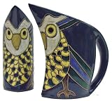 32 Oz. MARA Stoneware COLLECTIBLE Curved Water Pitcher CARAFE Decanter OWL Bird
