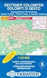Sextener Dolomiten: Wanderkarte Tabacco 010 - 1:25000 - 