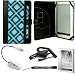 Blue Plaid Protective and Reinforced Portfolio Jacket Cover Carrying Case for Sony PRS-950 Electronic Reader eReader Device ( PRS 950 PRS950 )(Compatible with all colors) + Indlues a 4-Inch Determination Hand Strap + Includes a Anti Glare Screen Protector + Includes a Rapid Travel Car Charger + White Clip On Brighty XtraFlex LED Light Flexible Goose Neck