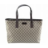 【並行輸入】グッチ GUCCI トートバック 211137 FCIEG 9643 PVCキャンバス×レザー (GGベージュ×ブラウン)