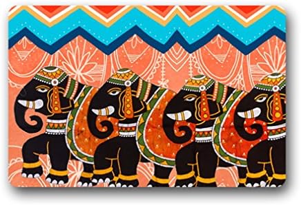 Fashion Funny Elephant Design Aztec Tribal Hot Chevron Retro Vintage Art Doormat Mat 23.6"(L) x 15.7"(W)