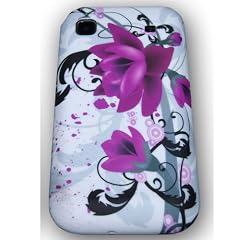 Original Handycop� TPU Silicon Silikon Case H�lle Tasche mit LILA BLUME f�r Samsung I9000 Galaxy S / I9001 Galaxy S Plus + - Lila Bl�ten Blumen DEUTLICH STABILER wie ein normales Silicon Case
