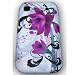 Original Handycop� TPU Silicon Silikon Case H�lle Tasche mit LILA BLUME f�r Samsung I9000 Galaxy S / I9001 Galaxy S Plus + - Lila Bl�ten Blumen DEUTLICH STABILER wie ein normales Silicon Case