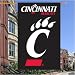 Cincinnati Bearcats Flags & Banners : Cincinnati Bearcats Black Vertical Applique Flag