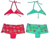 Girls' Two-Piece Bikini Swimsuit with Skirt Bottom and Paisley Print