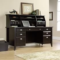 Shoal Creek Executive Desk with Hutch Jamocha