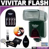 Search : Vivitar High Power Auto Flash DF-383 with Bounce & Swivel Head + Vivitar (4) AA Batteries & Charger + Vivitar Cleaning Kit For The Canon Digital EOS Rebel T1i, XSI, XS, XTI, XT, 50D, 40D, 30D, 20D, 10D, 5D, 1D, 5D Mark 2, 7D, G11, G10, G9, G7, SX20, SX10, SX1, S5 IS Digital SLR Cameras