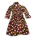 Sweet n Sassy - Girls Fleece Robe, Brown, Fuschia