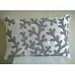 Silver Corals - Decorative Pillow Covers - Rectangle Pillow Cover with Bead Embroidery
