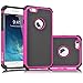 Tekcoo iPhone 6S Case, iPhone 6 Sturdy Case,[Tmajor] for iPhone 6 / 6S (4.7 INCH) Case Shock Absorbing Impact Defender Slim Cover Shell w/Plastic Outer & Rubber Silicone Inner [Hot Pink/Black]