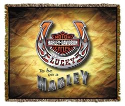 Harley-Davidson&reg; Motorcycles Lucky Shoe Throw Blanket