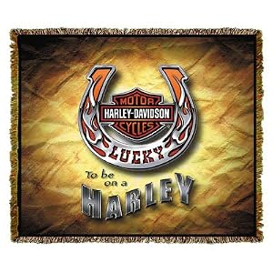 Harley-Davidson® Motorcycles Lucky Shoe Throw Blanket