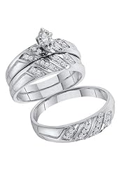 0.25CT DIAMOND MARQUISE CENTER TRIO SET