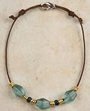 Anklet - Recycled Glass and Brass Beads