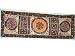 Ivory Red Vintage Sari Mirror Banjara Tapestry Wall Hanging Table Runner 60 X 20
