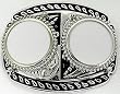 Double Silver Dollar Holder Enamel Belt Buckle