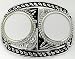 Double Silver Dollar Holder Enamel Belt Buckle