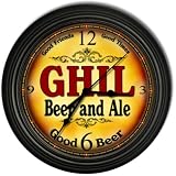 Ghil 's Beer and Ale Black Cascading Pub Style Wall Clock