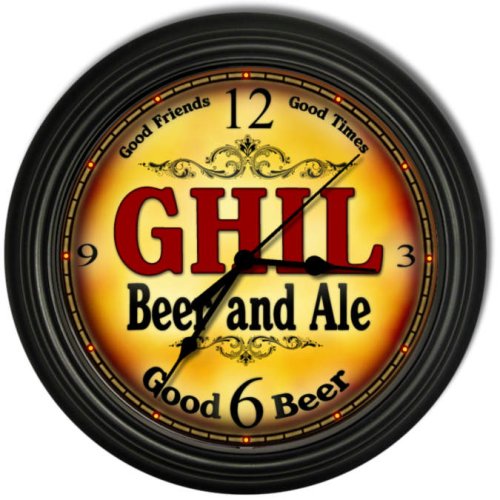 Ghil 's Beer and Ale Black Cascading Pub Style Wall Clock