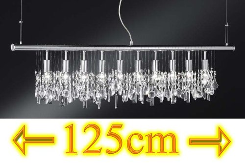 Reality|Philips Pendelleuchte Deckenleuchte, 10-flammig, Glasprismen, 125cm