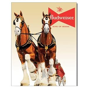 Bud Clydesdale Team Metal Tin Sign , 12x16 Bud Clydesdale Team Metal Tin Sign , 12x16