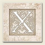 AbsorbaStone Coaster set~ Monogram Initial X ~ 4 Tile Drink Coasters ~ code 593C