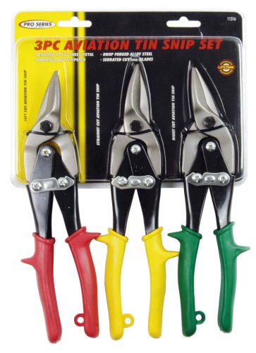 KR Tools 11316 Pro Series 3-Piece Aviation Tin Snip Set
