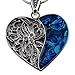 Embolden Jewelry Silver Blue Green Abalone Shell Heart Pendant Love Necklace for Wife Mother Girl