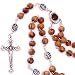 Olive wood beads Rosary made with Silver our Father beads and Soil Rosary Center from the Holy Land. Comes with gift Bag and Certificate