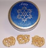 Scott's Cakes White Chocolate Covered Pretzel with Peanuts in a Mini Snowflake Tin