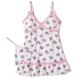 Buy Baby Phat Ladies Ruffle All Over Print Babydoll Thong Set
