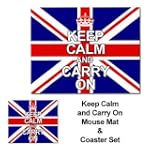 Keep Calm & Carry On Mouse Mat & Coas...